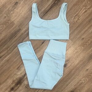 Avocado Light Blue Leggings Set